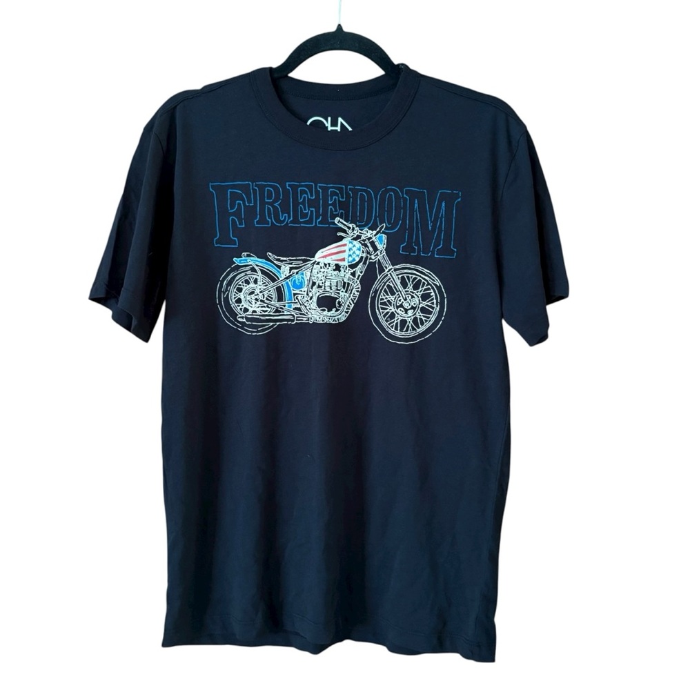 Chaser Freedom Motorcycle Short Sleeve Crew Tee Black NWT Size Small Americana